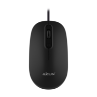 AIKUN KM830 Souris optique 3D filaire avec commutateur DPI 800/1200/1600 pour bureau, câble USB, roue en caoutchouc, Plug and Play