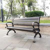 Banc de jardin en aluminium coulé de luxe pour l'extérieur avec dossier et coussin Banc de jardin en métal