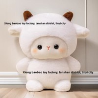 Premium PP Katoen Schattig Flow Pluche Schaap Knuffeldier Pop Bruiloft Toss Superzacht Materiaal Geborduurd Klauwmachine Fabriek
