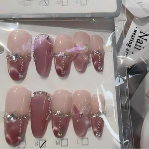 <span class=keywords><strong>Uñas</strong></span> postizas <span class=keywords><strong>de</strong></span> gel acrílico hechas a mano, diseño aleatorio, tamaño seleccionable, 10 piezas, diseño aleatorio - Product Image 1