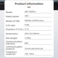 OBT-POE903 Dante Network Active Column Speaker POE Power Supply Digital Audio Column untuk Ruang Rapat Pintar & Ruang Dewan Direksi