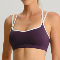 Soutien-gorge de Yoga ras du cou avec logo personnalisé soutien-gorge de Sport à bretelles souples et au beurre soutien-gorge Pilates extensible dans les quatre sens