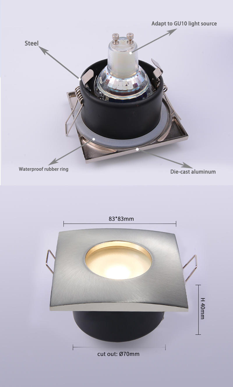 Square Recessed Waterproof LED Downlights 10 W For Bathroom