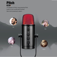 Kit de microphone USB dynamique professionnel Paulkitson UK300 équipement de podcast pour les jeux autres enregistrements audio comprenant des accessoires