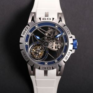 Montre mécanique automatique squelette de luxe avec tourbillon, boîtier en titane, 45 mm, montre haut de gamme pour homme - Product Image 5