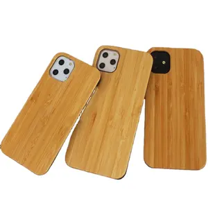 Nature Bamboo Wooden with PC Phone Case for Iphone13 13 Pro Luxury Wooden Phone Case For Iphone 13 Pro Max