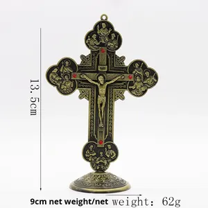 Mecrt Católica Crucifixo Ornamento com Jesus Figura Vintage Desktop Acessórios Zinc Alloy Ornamentos Cruz Metal Decoração - Product Image 5