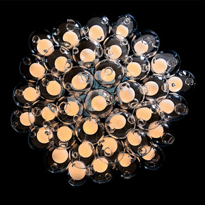 salle à manger chambre luminaires moderne CONDUIT lustre éclairage Nordique boule de Verre Lampe <span class=keywords><strong>salon</strong></span> suspendu lumières - Product Image 2