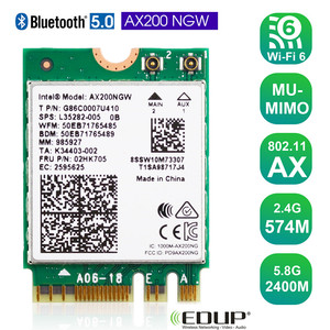EDUP <span class=keywords><strong>Wifi</strong></span> 6e Ax3000 <span class=keywords><strong>WiFi</strong></span> 6 6E BT5.1 In-Tel AX200 AX200NGW <span class=keywords><strong>AX210</strong></span> AX210NGW บัตร <span class=keywords><strong>WiFi</strong></span> AX200 - Product Image 2