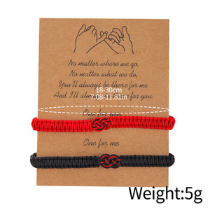 Couple <b>Bracelet</b> Woven Love <b>Rope</b> Red Black White Soulmates Friendship Anniversary Gift Unisex Jewelry - Product Image 5