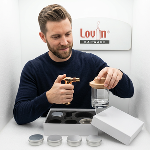 White box gift set Cocktail smoker infuser Whiskey smoking kit <b>BBQ</b> smoker for meat Salad and cheese smoker - Product Image 2