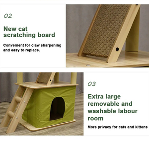 بيع من المصنع مباشرة أفوكادو قطة خضراء إطار تسلق ألعاب قابلة للإزالة متعددة الوظائف فضلات القطط مستلزمات الحيوانات الأليفة خدش أشجار القطط - Product Image 3