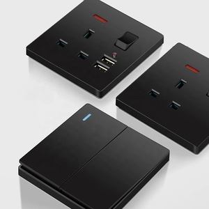 Interruttori Elettrici da Parete Neri per Casa 240V, Presa a Muro USB-C da 18W, Dimmer a 1 Posto con Regolatore di Velocità e Presa Cavo Cat 6 UK per Computer - Product Image 2