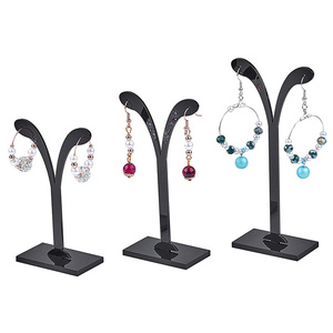 Présentoir de boucles d'oreilles en acrylique, fabriqué sur mesure, noir, 1 pièce, pour bijoux - Product Image 1