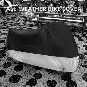 Cubierta de motocicleta <span class=keywords><strong>impermeable</strong></span> universal para todas las estaciones de poliéster con agujeros de bloqueo y <span class=keywords><strong>bolsa</strong></span> de almacenamiento para protección solar y exterior - Product Image 2