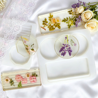 Moule en silicone rond pour sous-verre, décoration artisanale DIY avec fleurs séchées, combinaison de sous-verres décoratifs pour la maison