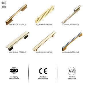 Sang Trọng Nhôm Đồ Nội Thất Màu Sắc Đôi T Thanh Vàng Đen Trắng Ngăn Kéo Kéo Xử Lý Các Nhà Sản Xuất Hiện Đại Tủ Bếp Xử Lý - Product Image 4