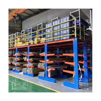 Étagère de mezzanine robuste en acier à 5 niveaux, protection contre la corrosion, plancher en acier massif, assemblage par vis, poli