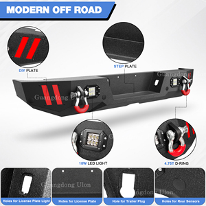 Front and Rear Bumper Compatible with <strong>Jeep</strong> Gladiator JT with D-ring, 144W LED Light Bar and <strong>Winch</strong> Plate for 2020-2024 - Product Image 4