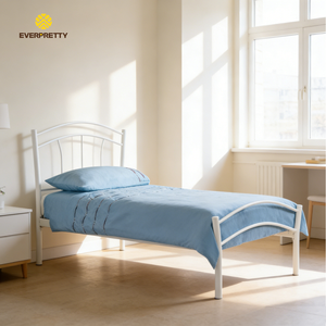 Lit simple en métal moderne, robuste et durable, pour dortoir, adultes, enfants, école, hôtel, appartement, auberge, maison - Product Image 1