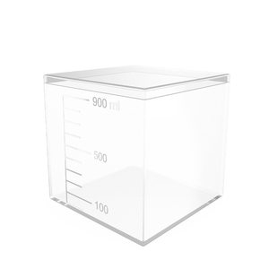 Caja Transparente de 1 Litro con Tapa, Contenedor Abierto Transparente, Modelo de 1 Litro Cúbico, Lado de 1 Decímetro - Product Image 5