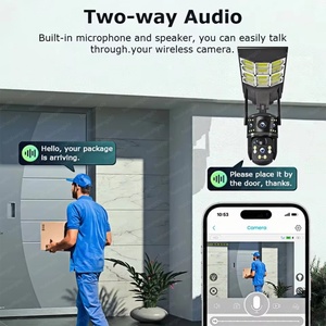 Eseecloud 8MP 4K Solar Street Lamp Integrated 4G Surveillance <b>Camera</b> <b>Wireless</b> Wifi Three Screen <b>Security</b> Protection CCTV <b>Camera</b> - Product Image 4