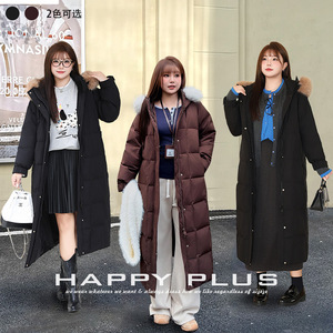 Manteau long en duvet pour femme Runqi avec col en fourrure, 90% duvet de canard, coupe-vent, à capuche, chaud, pour l'hiver, grande taille - Product Image 5