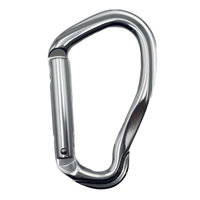 Mousqueton en aluminium 23kN traité par oxydation, léger, pour l'équipement d'escalade professionnel et la sécurité.