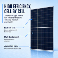Panneau solaire monocristallin 550W 580W 600W 700W type N HJT bifacial pour usage domestique, système hors réseau, durée de vie de 30 ans