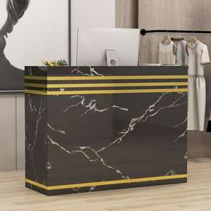 Mostrador de Recepción Simple y Moderno con Logotipo Personalizado, Pequeño Mostrador de Madera para Tienda de Ropa, Supermercado, Comercio - Product Image 2