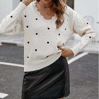 Pull décontracté pour femmes en gros, automne, nouveau, motif à pois, col en V, grande taille, cardigan ample