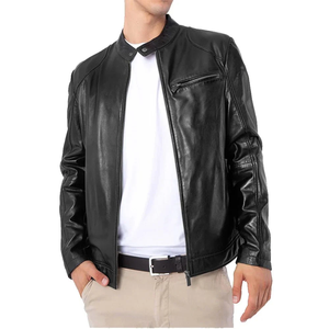 Chaqueta de Cuero para Hombre Trex Exports, Estilo Urbano, Cuello Alto, Diseño Personalizado de Invierno, Servicio ODM, Botón Único, Algodón - Product Image 4