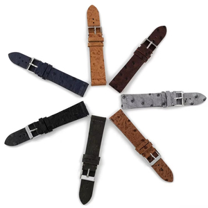 Correa de Reloj de Cuero Genuino con Patrón de Avestruz, Personalizada OEM, Corte de Precisión, Correa de Reloj de Cuero de Lujo de Liberación Rápida, 18mm 20mm 22mm 24mm - Product Image 3