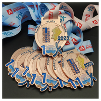 Médaille personnalisée, design personnalisé, alliage de zinc doré, sublimation 2D 3D, course à pied, marathon, médailles de finisseur sportives avec ruban