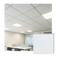 Placa de Techo Cuadrada Moderna de PVC y Placa de Yeso, Insonorizada e Ignífuga Clase A, 24x24, para Apartamentos, Centros Comerciales, Hoteles, Hospitales, Gimnasios, Talleres