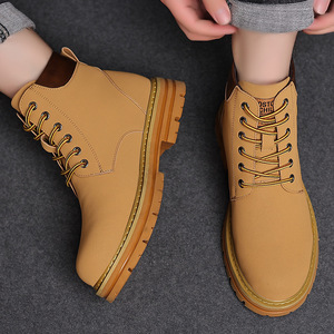 Bottes Martin pour hommes, bottines chaudes d'hiver, bout rond, fausse daim, doublure en fourrure, semelle en caoutchouc antidérapante, bottes de neige - Product Image 2