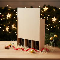 Paulownia-Holz 3-Flaschen Wein- und Champagner-Geschenkbox mit Verpackungsstrohhalmen Festliche Partygeschenke Weinbox mit Schiebedeckel