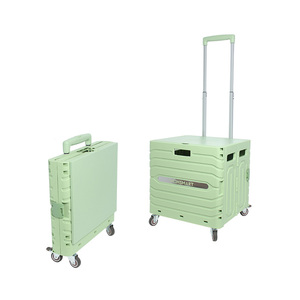 Vente chaude <span class=keywords><strong>Panier</strong></span> pliable robuste avec poignée 360 Caisse roulante à quatre roues Utilitaire enseignant avec siège - Product Image 1