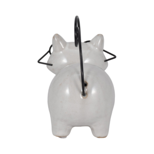 Statuetta di Gatto in Ceramica con Occhiali in Metallo per Arredamento Casa, Scaffale Soggiorno, Tavolino da Caffè, Decorazione con Coda - Product Image 4