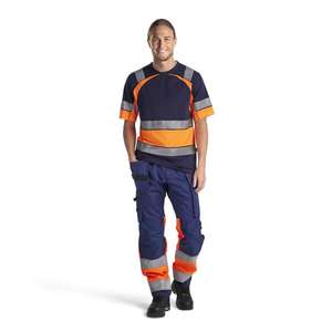 BLAKLADER - 155818118953D100 Pantalon haute visibilité avec stretch Bleu marine/Orange-EAN 7330509653609 HI-VIS WORKWEAR - Product Image 3