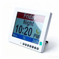 Reloj Digital Electrónico Personalizable de 8 Pulgadas con Nueva Versión de Voz, Reproducción de Audio MP3, Marco de Plástico ABS, Personalizable con MP4 AVI
