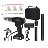 Aspirateur de voiture portable 3 en 1 avec pompe à air, lumière LED, 7,4 V, deux batteries détachables de 2000 mAh, 5000 Pa, ensemble cadeau, sac