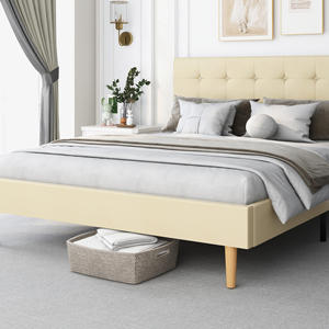 Kainice Cama Tapizada de Tamaño Completo, Marco de Tela con Diamantes de Imitación, Tamaño King, <span class=keywords><strong>Matrimonial</strong></span> - Product Image 4