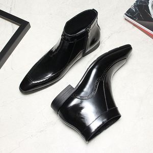 Men's Casual Oxfords Leather Shoes Vintage <b>Low</b> <b>Top</b> Platform Non-Slip Soft Lace-Up Design Formal Business Dress Style Strap <b>Back</b> - Product Image 1