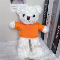 Peluches d'ours blancs personnalisées en gros SongshanToys, douces, 12 pouces, avec logo par sublimation, t-shirts, poupées, animaux en peluche mignons, cadeaux