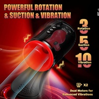 Juguetes Sexuales Masculinos 4 en 1 Mejorados con 3 Modos de Rotación, 5 de Succión y 10 de Vibración, Simulador de Vagina de Bolsillo con Manos Libres