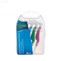 Brosse interdentaire CoralClean en gros, forme hippocampe, manche en PP, 4 couleurs, usage adulte, poils en nylon doux, lot de 8 pièces, CE ISO