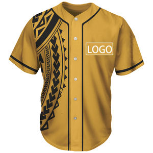 Zomer Toevallige Baseball Jersey Sport Stijl Korte Mouwen Aanpasbare Naam En Logo Mannen Streetwear Knop Trui T-shirt - Product Image 1