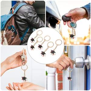 Vente en gros, promotion, cadeau bon marché, porte-clés souvenir diplômé de l'académie avec breloques en métal, porte-clés personnalisé en émail pour l'obtention du diplôme universitaire - Product Image 6