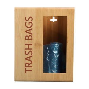 Garbage Bag Dispenser Made of Natural Bamboo Trash Bag Dispenser Roll Holder Kitchen <b>Laundry</b> Garbage Bags Storage Box - Product Image 3